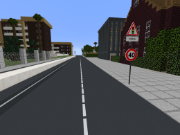 End of expressway with traffic lights